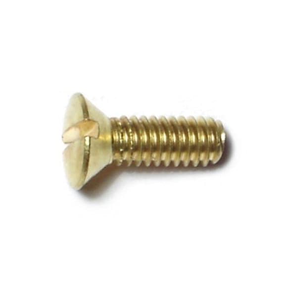 Midwest Fastener #8-32 x 1/2 in Slotted Oval Machine Screw, Plain Brass, 36 PK 61591 - main